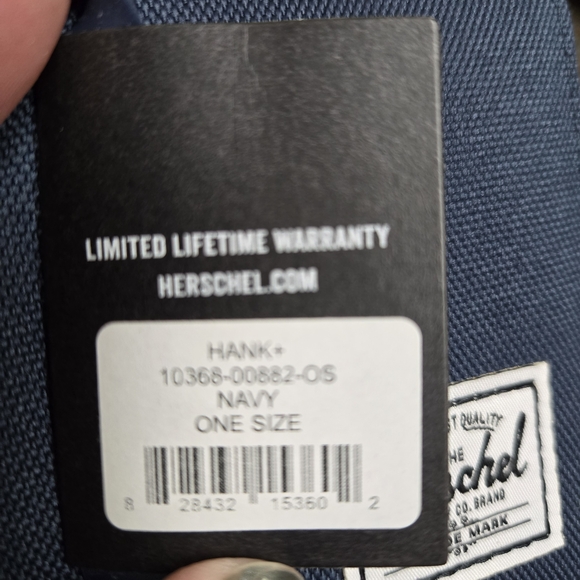 NEW Stylish Herschel Navy Tan Wallet  bi-fold with elastic band makes great gift - Picture 7 of 7